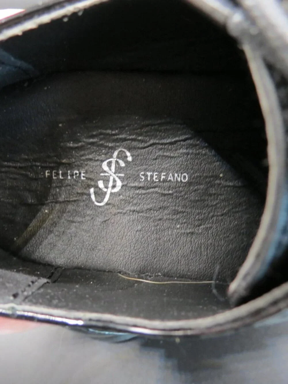 Felipe Stefano Boys Black Oxford Dress Shoes Patent Leather Size 13M
